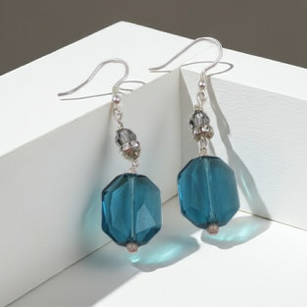 Turquoise Crystal Drop Earrings