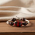 Fair Trade Kazuri  Red & Brown Bead Bangle Bracelet