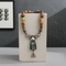 African Antique Silver & Jade Beaded  Pendant Necklace