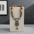 African Antique Silver & Jade Beaded  Pendant Necklace