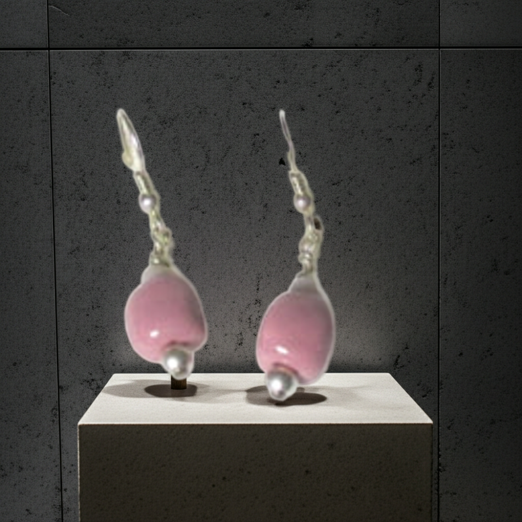 Delicate Pink Kazuri Earrings