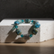 Turquoise Artisan Bead  and Larimar Blue Agate Bead  Bracelet