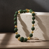 Big Bold Gold and  Green Exotic Bead Necklace