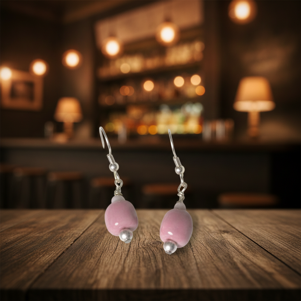 Delicate Pink Kazuri Earrings