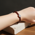 Pink Girl's Braided Leather Bracelet with Cat Paws