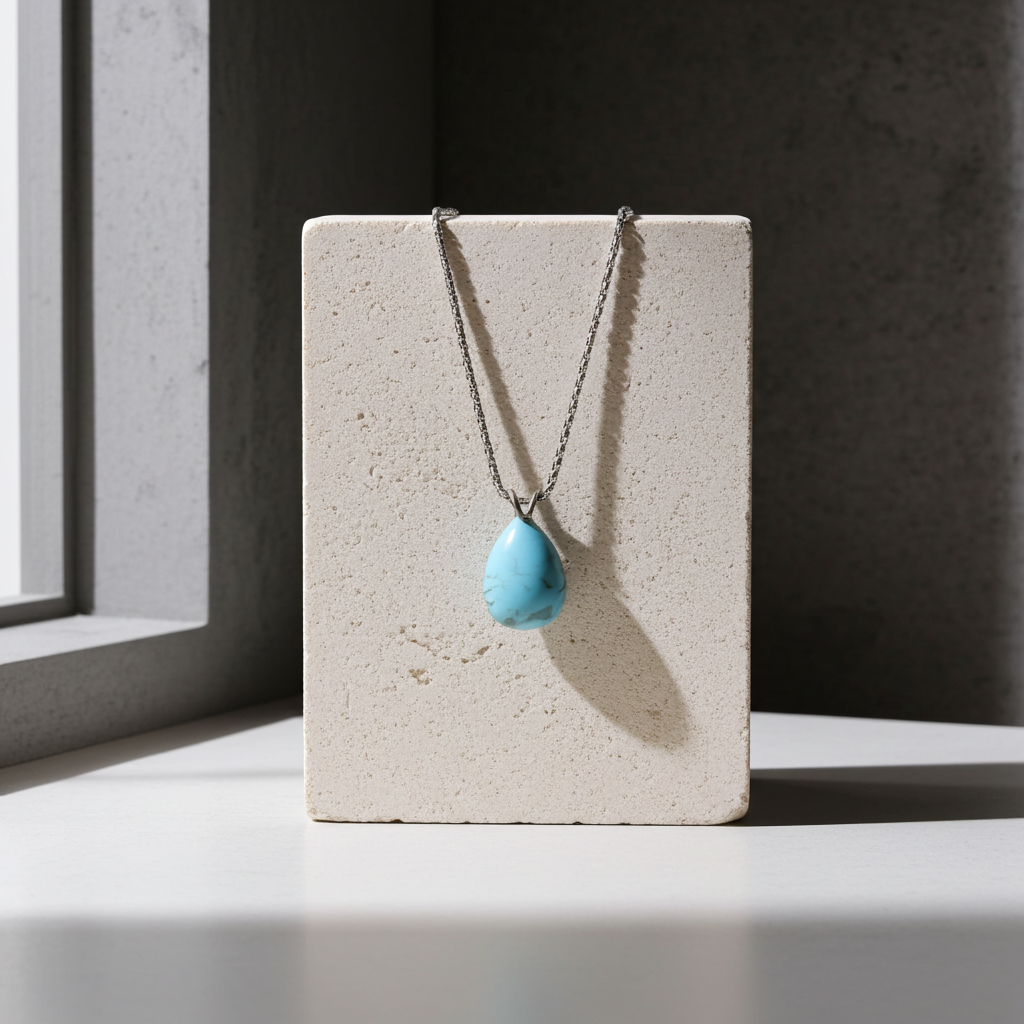 Turquoise Teardrop Pendant Necklace
