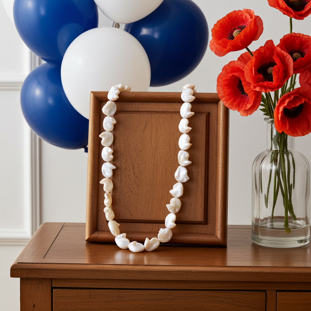 White Sea Shell Beaded  Necklace