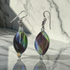 Handmade Artisan Bead Earrings Green & Blue