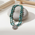 Double Strand Turquoise Nugget Necklace With Multi-stone Pendant