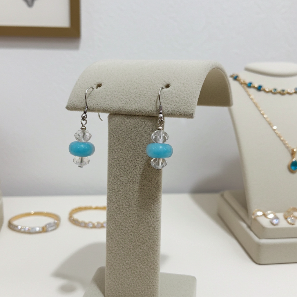Aqua Handmade Bead Earrings Lampwork Earrings