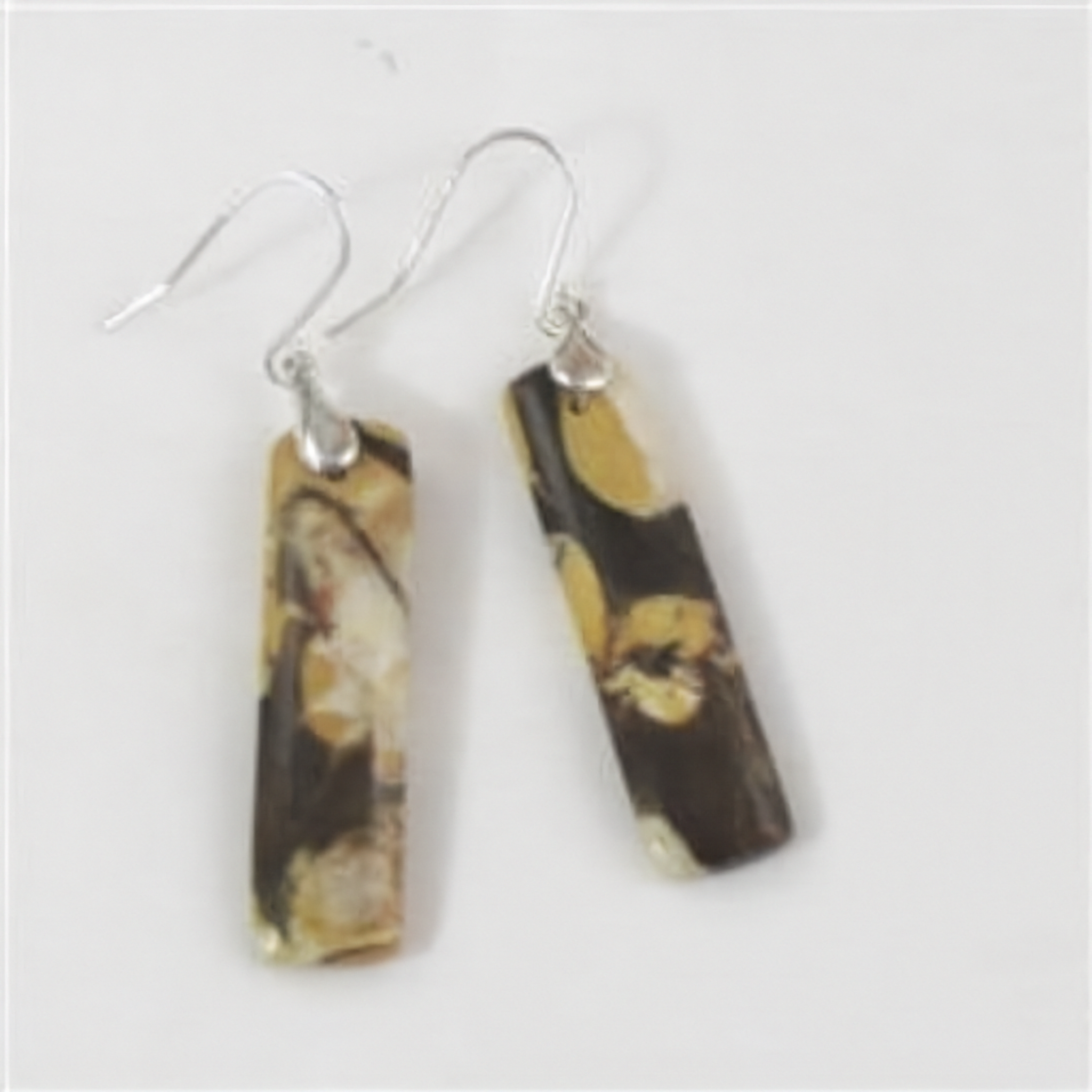 Fabulous Gemstone Designer Earrings Rare Peanut Wood
