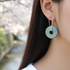 Aqua Artisan Handmade Dangle Earrings Raku Glaze
