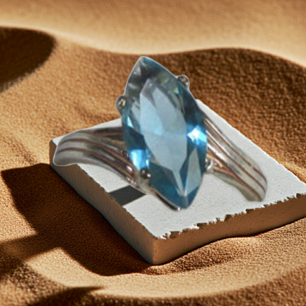 Swiss Blue Topaz Fashion Ring Size 7