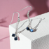 Trendy Navy Blue Crystal Long Earrings