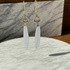 Frosted White Sea Glass Teardrop Earrings