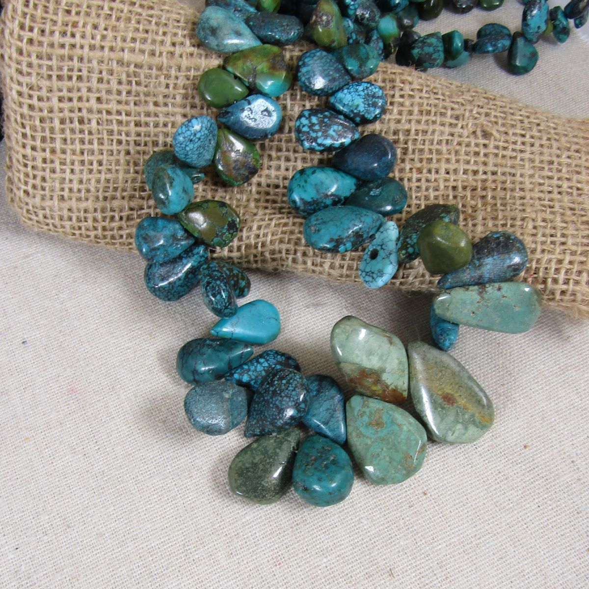 Teardrop Turquoise Nugget Statement Necklace