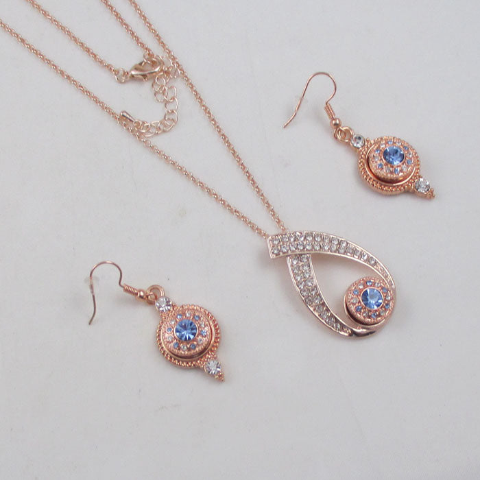 Blue Crystal Necklace & Earrings
