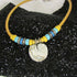 ellow Leather Necklace with Silver Fish Motif Pendant - VP's Jewelry
