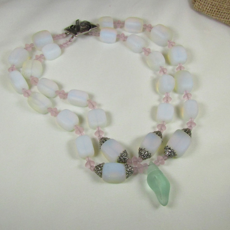 Big Bold Double Strand Sea Glass Necklace
