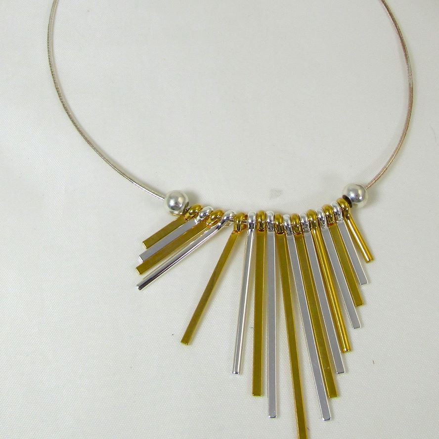 Gold & Silver Unique Pendant Necklace Trendy Style