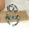 Turquoise, Red Gemstone & Crystal Necklace & Earrings