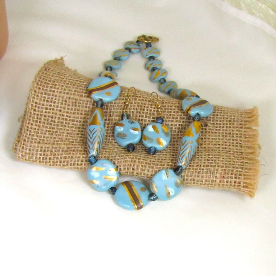 Handmade fair Trade Bead Necklace & Earrings