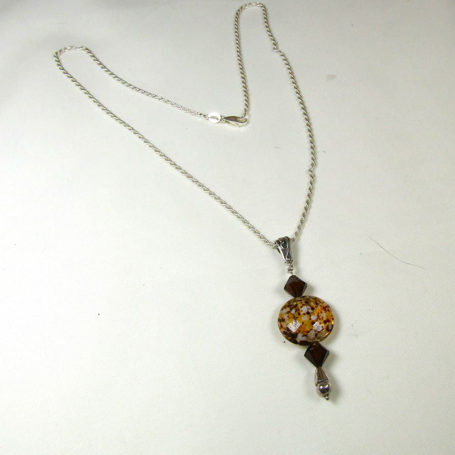 Brown Handmade Artisan Bead Timeless Pendant Necklace