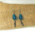 Turquoise Sea Glass Teardrop & Silver Charm Dangle  Earrings