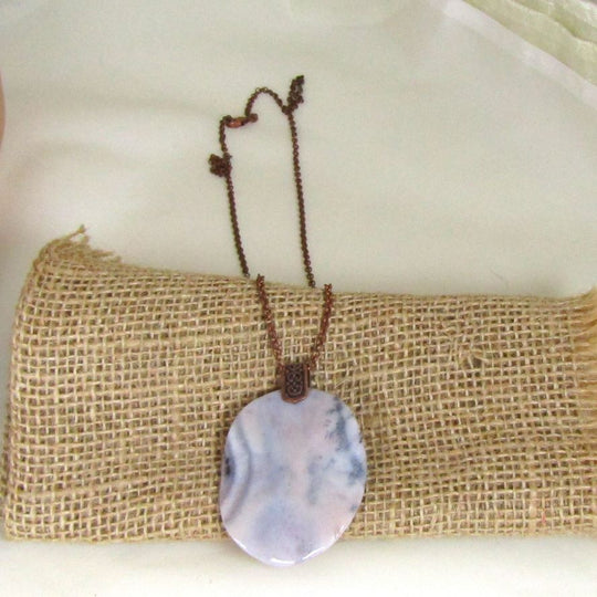 Purple Agate pendant Necklace