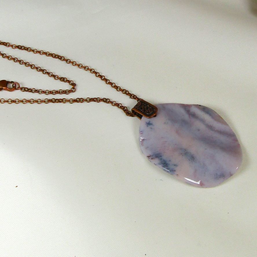 Wave Purple Agate Pendant Necklace
