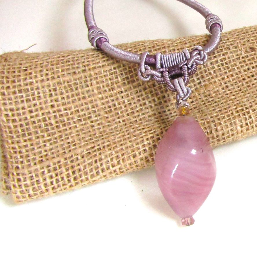 Lavender Handmade Artisan Pendant Necklace