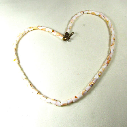 Cream Heishi Shell Bead Surfer Necklace