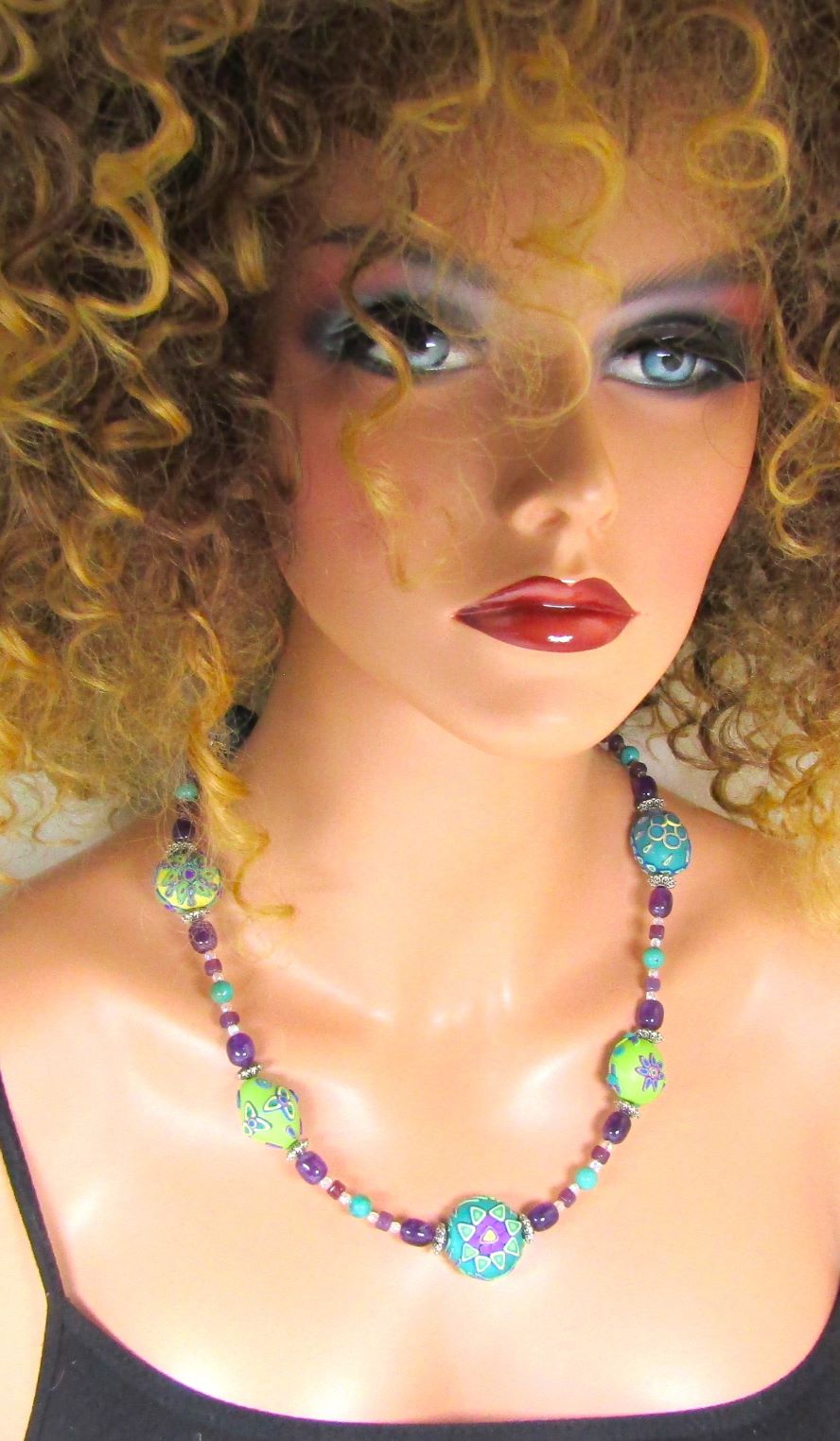 Aqua Handmade Fair Trade Beaded Necklace One-of-a-kind