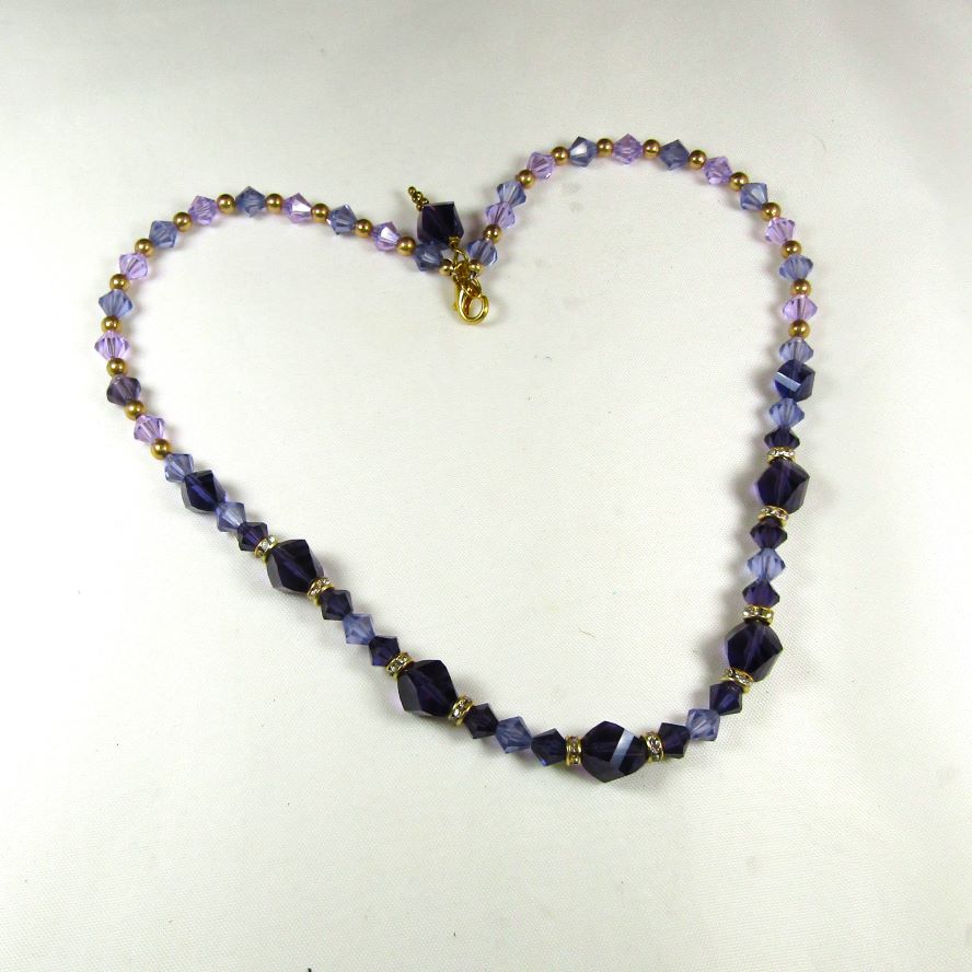Purple crystal delicate necklace