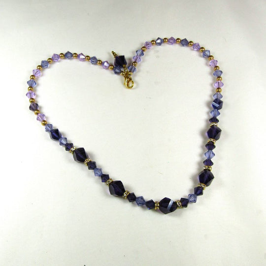 Purple crystal delicate necklace