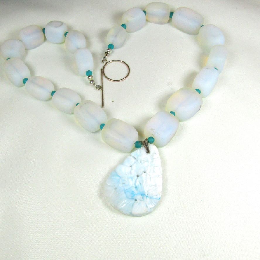 Sea Glass & Gemstone Pendant Necklace