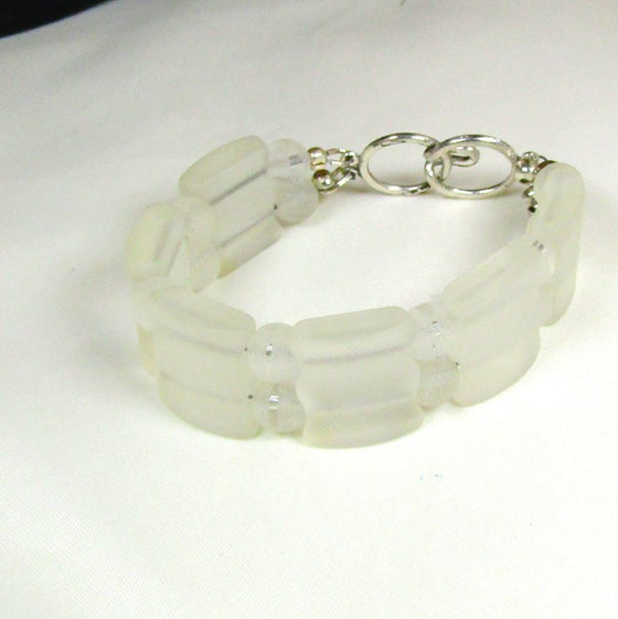 Sea Glass Cuff Bracelet in Crystal