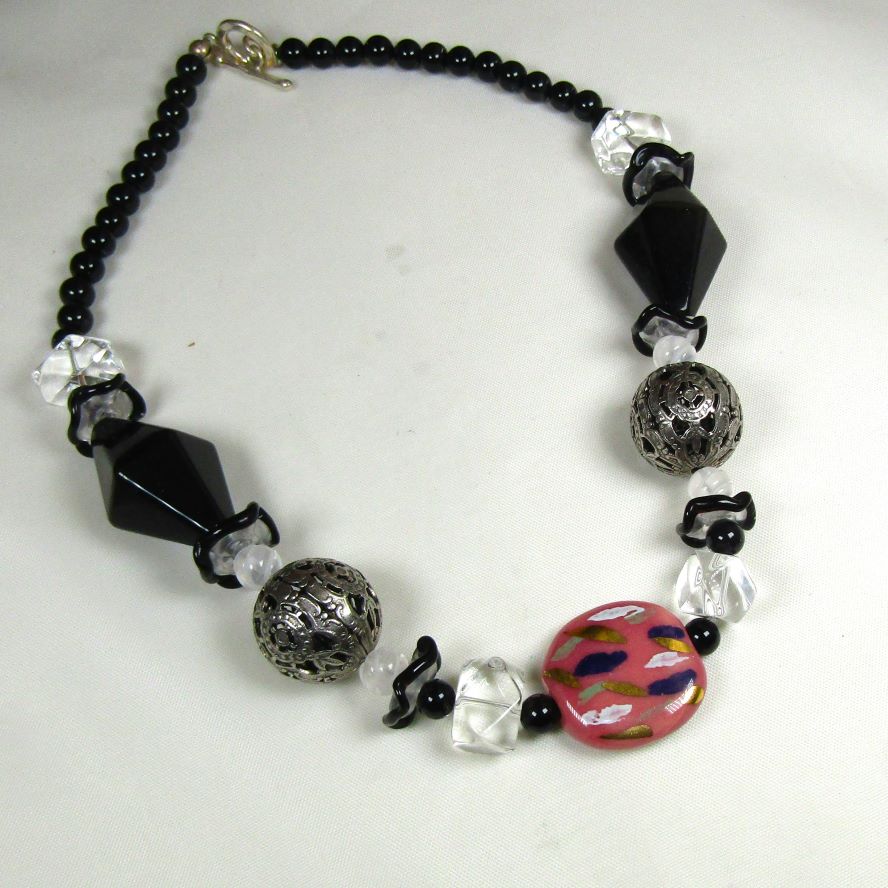 Crystal & Onyx Uniquely Different Necklace