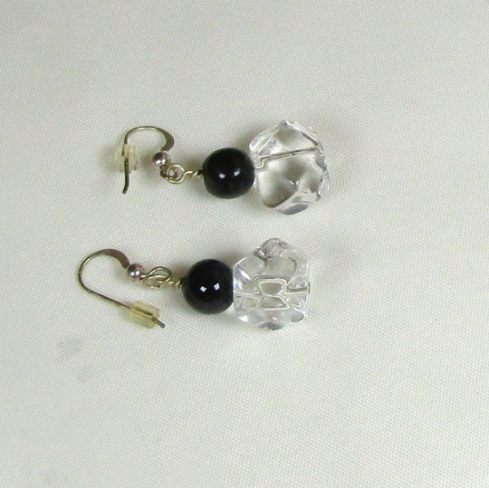 Crystal & Onyx Drop earrings