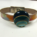 Leather Bracelet with Handmade Bead Accents