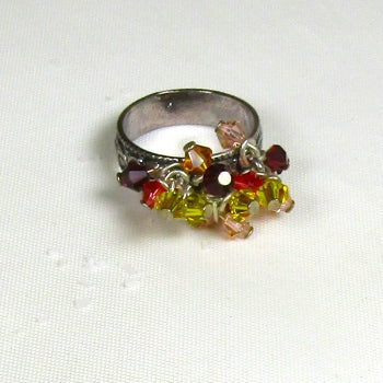 Cotton Candy Multi-Crystal Fun Ring Size 7