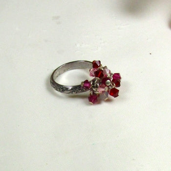 pink crystal ring