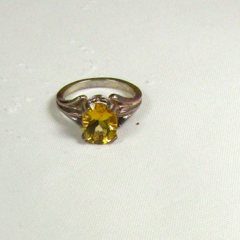 Sterling Silver Citrine Woman's Ring Size 7