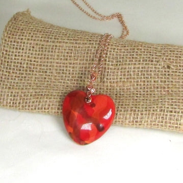 Red Heart Pendant Necklace Fair trade
