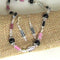 Black Pink & White Artisan Bead Necklace & Earrings
