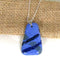 Blue oblong Fair Trade Pendant on Silver Chain