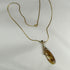 Mookalite and Gold Gemstone Pendant Necklace