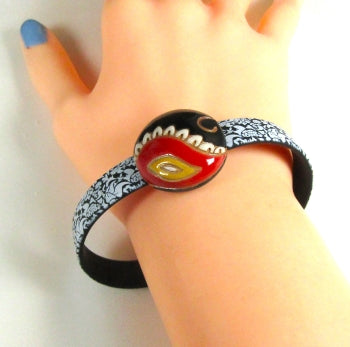 black & white Leather Bracelet