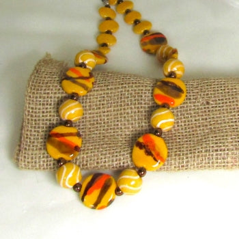 Yellow Fair Trade Bead Necklace