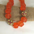 Chunky Large Bead Necklace in Orange Nuggets with Artisan Beads